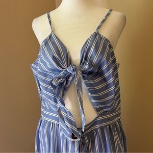SHEIN Blue and White Striped Maxi Dress